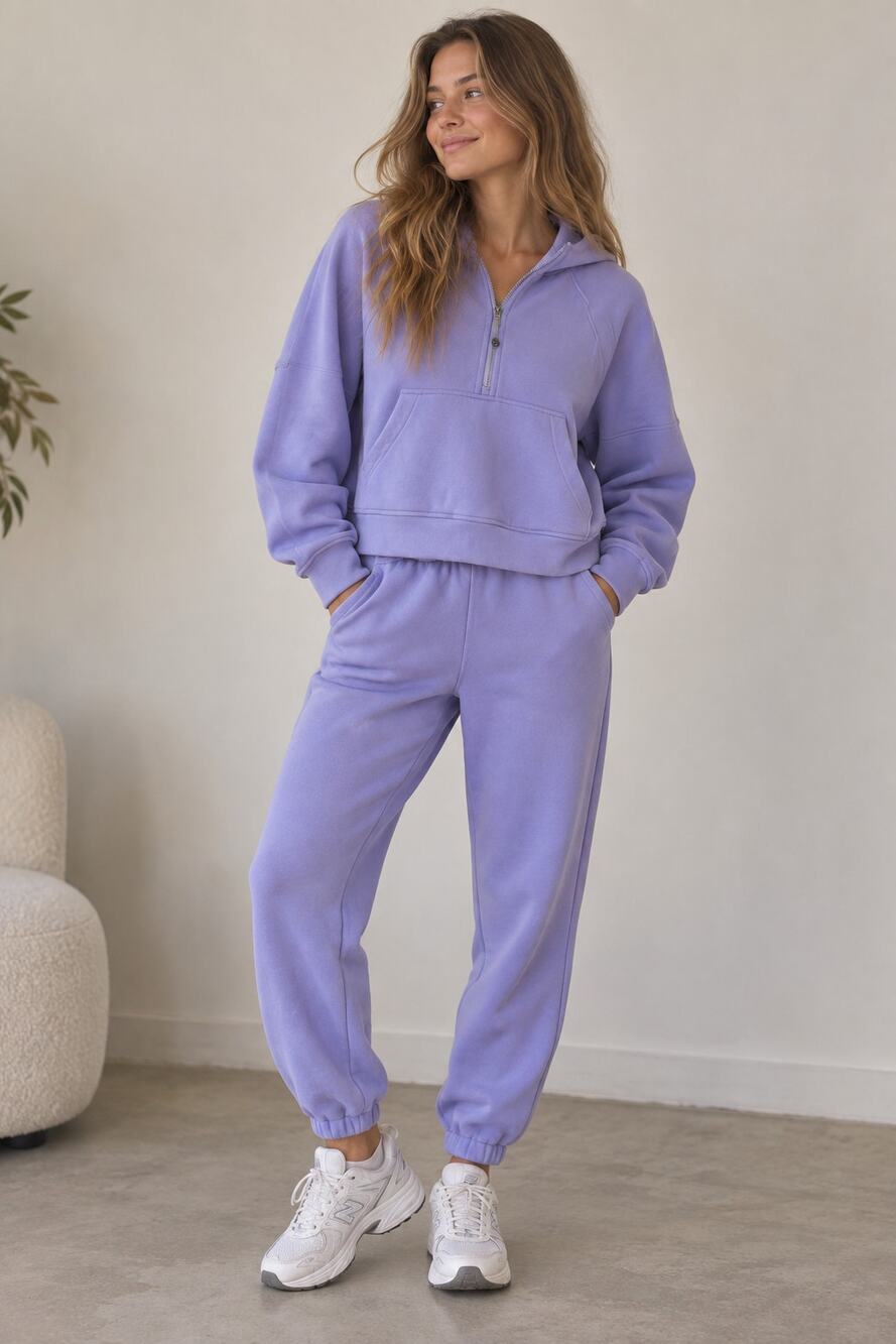 Lululemon Scuba Oversized Half Zip Hoodie & Matching Bottoms Set Large